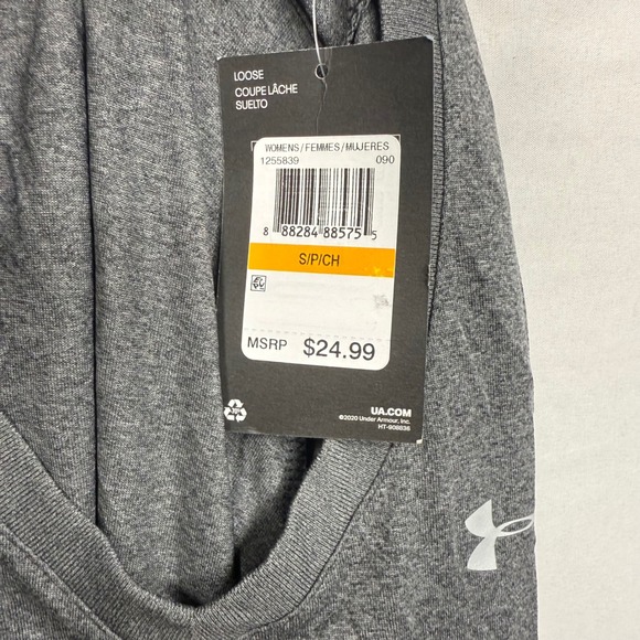 Under Armour Heatgear Loose Fit V‎ Neck T Shirt Women's Size SM Dark Gray - Picture 12 of 14